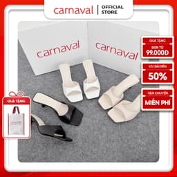 Thumbnail Dép Nữ Cao Gót 5p Carnaval Mũi Vuông, Quai Ngang Da Cao Cấp, Nâng Niềm Kiêu Hãnh Phái Đẹp - VS32 1