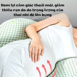 Thumbnail Gối bầu cánh tiên cao cấp KidsWorld cotton sợi tre nâng đỡ bụng bầu có thể dùng được cả sau khi sinh 2