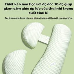 Thumbnail Gối bầu cánh tiên cao cấp KidsWorld cotton sợi tre nâng đỡ bụng bầu có thể dùng được cả sau khi sinh 4