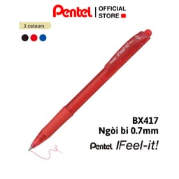 Thumbnail Bút Bi Bấm Ngòi 0.7mm Pentel BX417 Trơn Mượt Không Đọng Mực Nét Viết Êm Mịn Không Tắc Mực 2