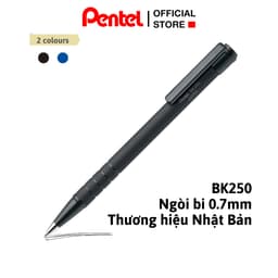 Thumbnail Bút Bi Bấm Pentel BK250 0.7mm Mực Êm Thiết Kế Cao Su Đen 2