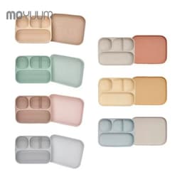 Thumbnail Khay ăn dặm MOYUUM Silicone cao cấp cho bé từ 6m có nắp đậy/ đế hít 1