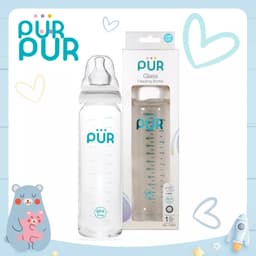 Thumbnail Bình sữa thủy tinh PUR 240ml, có sẵn 1 núm Comfort size L trong bình 1