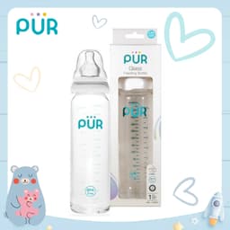 Thumbnail Bình sữa thủy tinh PUR 240ml, có sẵn 1 núm Comfort size L trong bình 3