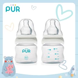 Thumbnail Bình sữa cổ thường Pur - Comfort Feeder 60ml cho bé sơ sinh, có sẵn 1 núm size S trong bình 1