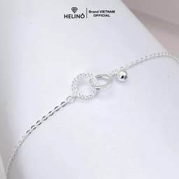 Thumbnail Lắc tay bạc nữ HELINO 2 vòng tròn đính đá, trang sức phụ kiện circle lấp lánh V04 1