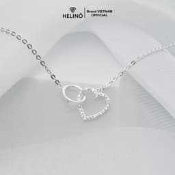 Thumbnail Dây chuyền bạc nữ HELINO vòng tròn trái tim đính đá, trang sức phụ kiện lấp lánh C05 3