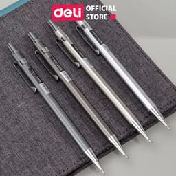 Thumbnail Bút chì kim học sinh Deli kèm đầu tẩy - Ngòi 0.5/0.7mm - Vỏ kim loại không hao mòn chống gỉ- bảo vệ ngòi chì khi sử dụng 1