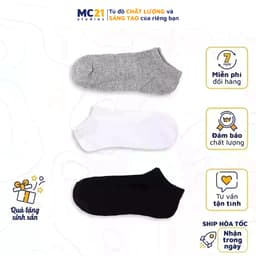Thumbnail Tất cổ ngắn nam nữ MC21.STUDIOS trơn chất vải mềm thoáng khí unisex nam nữ vớ phong cách Hàn Quốc S2904 1