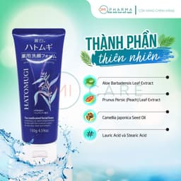 Thumbnail Sữa Rửa Mặt Ngừa Mụn, Dưỡng Ẩm Và Làm Sáng Da Reihaku Hatomugi Nhật Bản (130g) 2