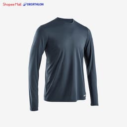 Thumbnail Áo thun chạy bộ nam dài tay chống tia UV Kiprun Dry 500 UV xanh xám DECATHLON Kiprun 8817441 1