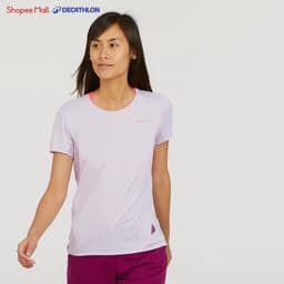 Thumbnail Áo thun leo núi dã ngoại nữ MH100 trắng DECATHLON Quechua 8502216 1