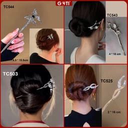 Thumbnail GOTI – Trâm Cài Tóc Gọng Kim Loại Trắng Bạc Đơn Giản Thanh Lịch Làm Quà Tặng Cho Nữ TC543 1