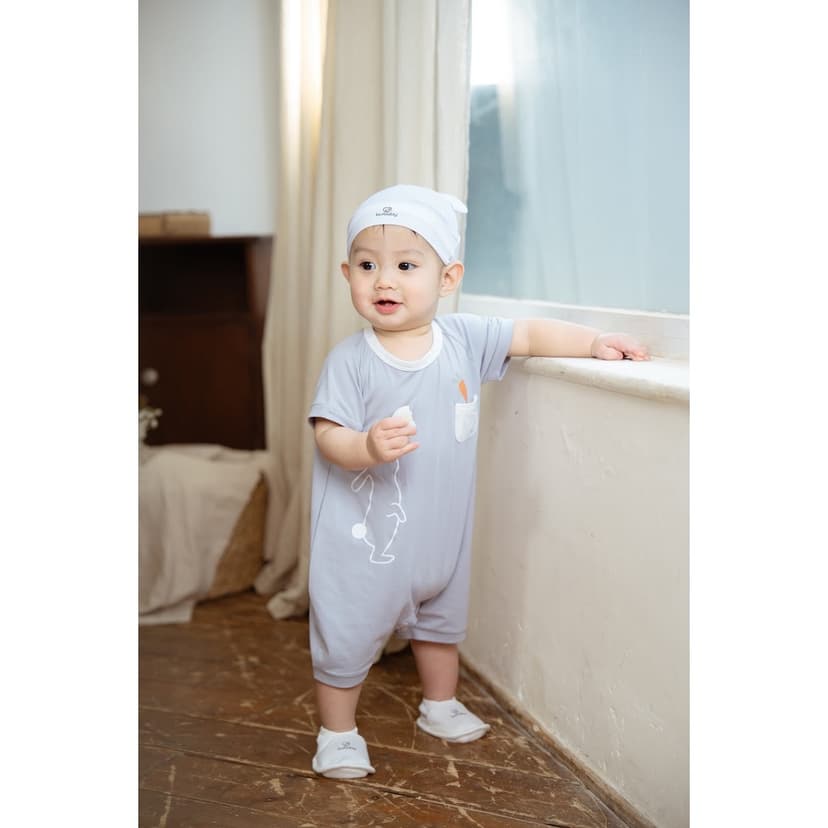 Ảnh Body đùi ngắn tay cài sau Bamco BU Baby BBC231002 2